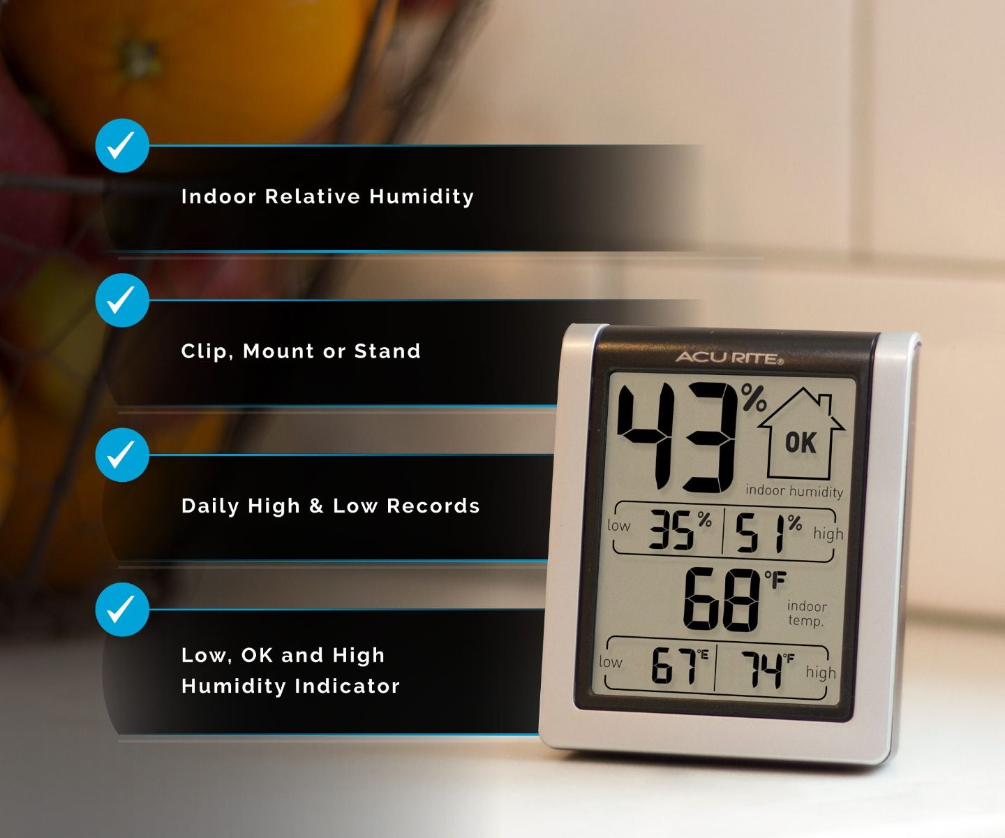 AcuRite Indoor Temperature and Humidity Monitor - Weathershack