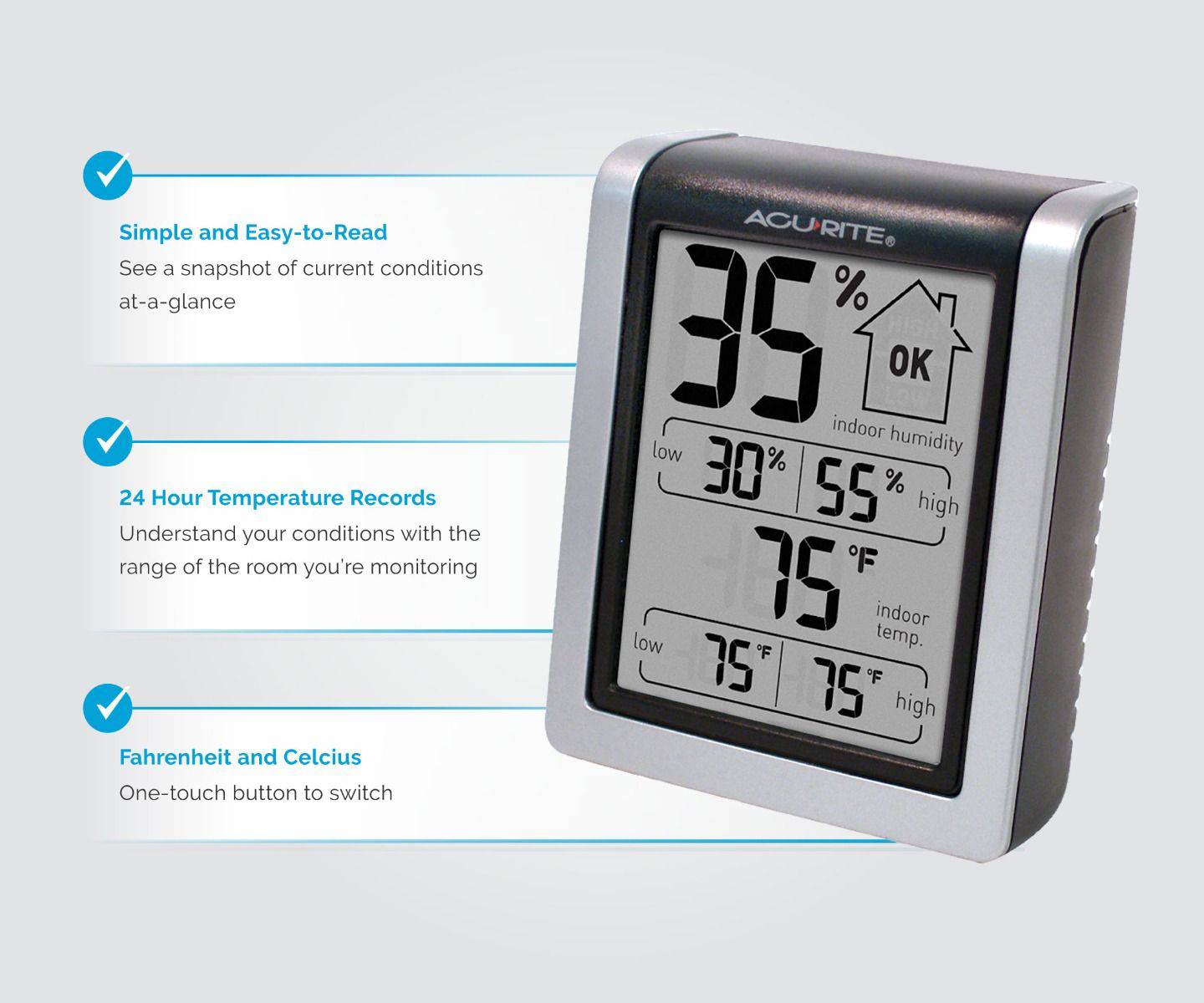 AcuRite Indoor Temperature and Humidity Monitor - Weathershack