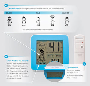 What-To-Wear Weather Station with Alarm Clock, and Outdoor Temperature with Forecast