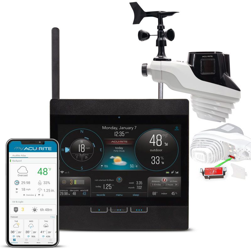 AcuRite Professional Home Weather Station with WiFi Display, Lightning Detection, Temperature, Humidity, Rain Gauge, Wind Speed/Direction Sensors