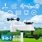 Gevanti 9-in-1 wireless weather station with sensor & LCD display, weather station with rain gauge and wind speed/direction, moon phase, forcast, temperature, pressure, humidity and alarm