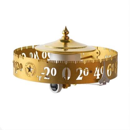 Conant Jeffersonian Drum Thermometer in Fahrenheit - Living Finish Brass