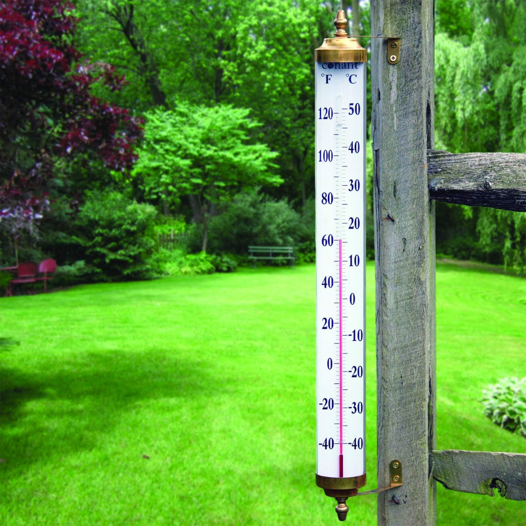 Vermont Grande View 24"Thermometer (Living Finish Brass)