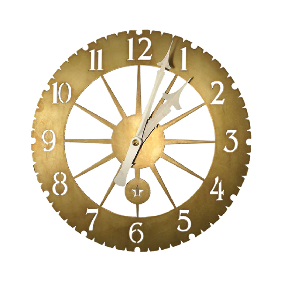 Jeffersonian Clock in Living Finish Brass