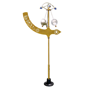 Jeffersonian Kinetic Wind Vane in Living Finish Brass