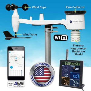 Ambient Weather - WiFi Weather Station w/Remote Monitoring and Ambient Weather Network Access - WS-1965