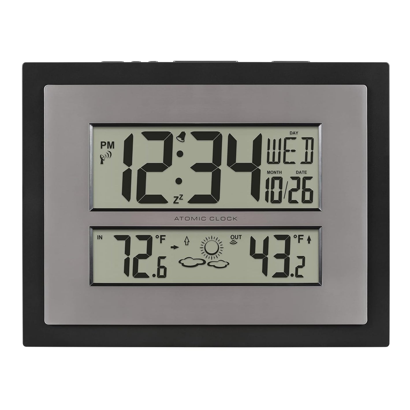 La Crosse Technology Atomic Digital Wall Clock with Temperature & Weather Forecast -512-85937-INT