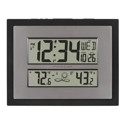 La Crosse Technology Atomic Digital Wall Clock with Temperature & Weather Forecast