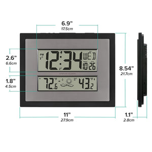 La Crosse Technology Atomic Digital Wall Clock with Temperature & Weather Forecast