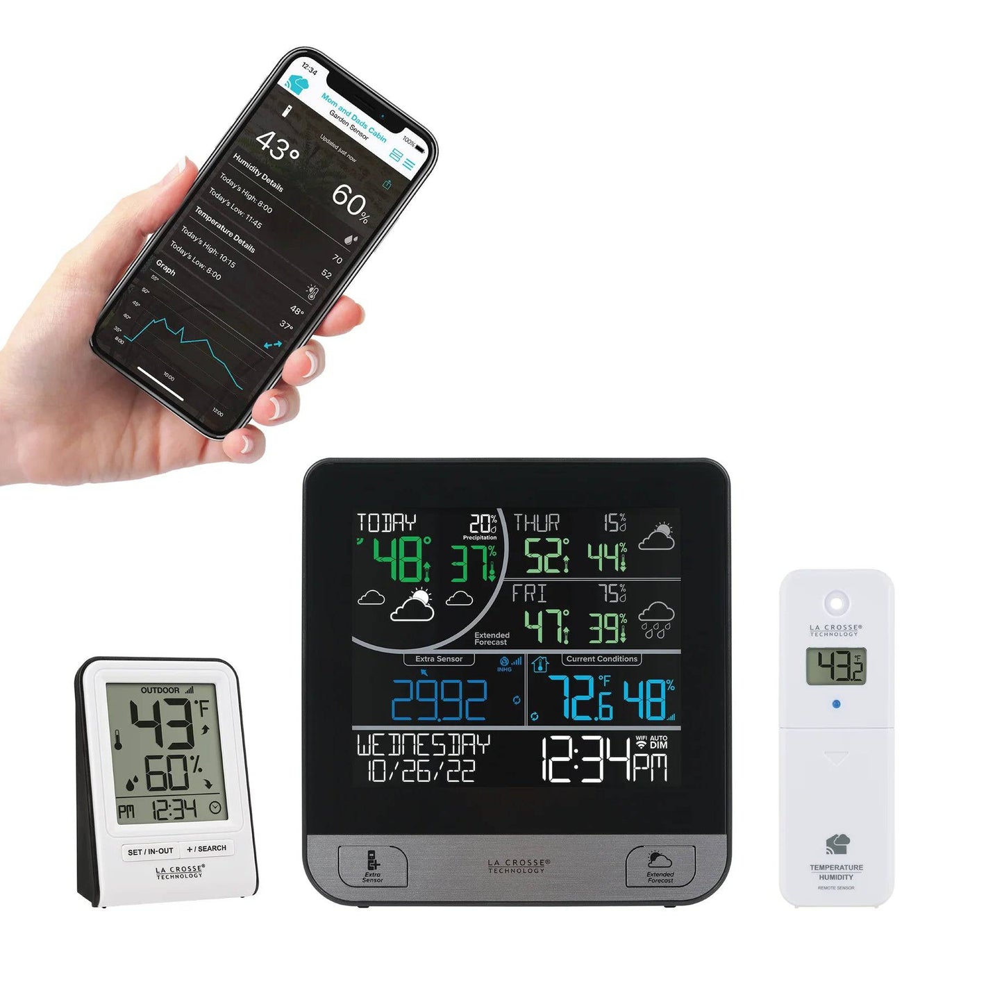 La Crosse Technology Wireless Wi-Fi Multi-Day Forecast Station with Bonus Display