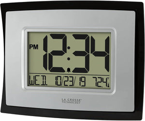 La Crosse Technology Digital Wall Clock with Indoor Temp and Calendar