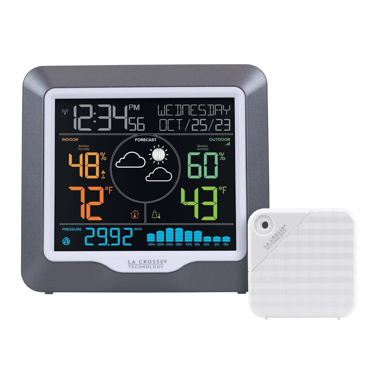 La Crosse Technology Wireless Color Weather Station & Barometric Pressure with 36-Hr Historical Graph