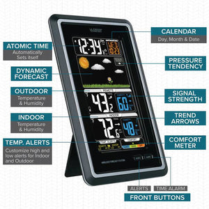 La Crosse Technology Wireless Color Weather Station Weather, Humidity Comfort Meter, Animated Forecast, Temperature Alerts with Long Range Transmission