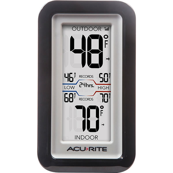 AcuRite Digital Wireless Indoor White Thermometer with Clock in