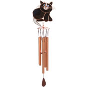 Gift Essentials Stained Glass Black Cat Wind Chime - Small