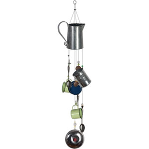 Sunset Vista Designs Coffee Pot, Tin Can & Silverware Wind Chime - Coffee Time